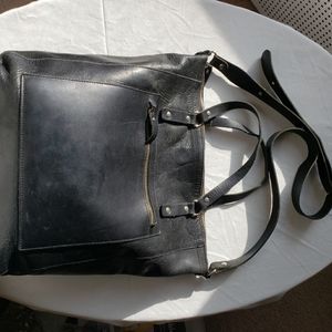 Elegant Black Leather Tote Bag